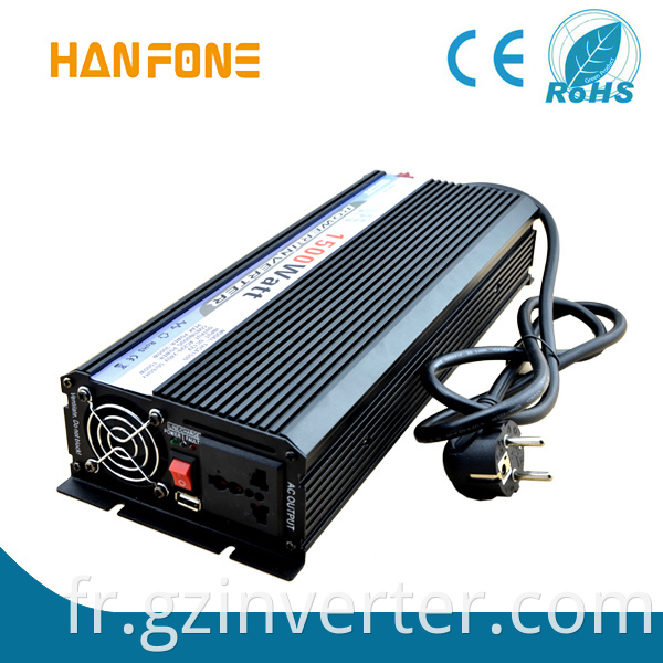 Qualité moderne 12V / 24V / 48VDC 230VAC Onvertor 1500W CHARGEUR DE BATTERIE DE BATTERIE CORTER